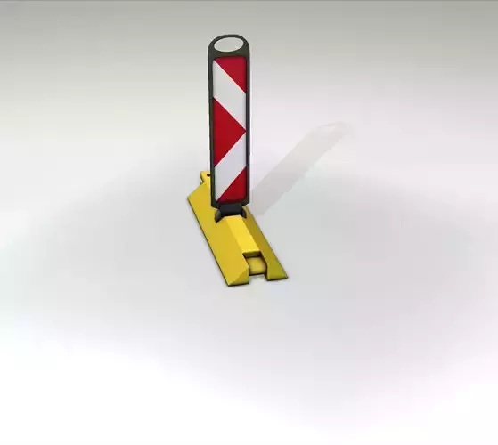 Yellow guide barrier 20 pointing right 628-21