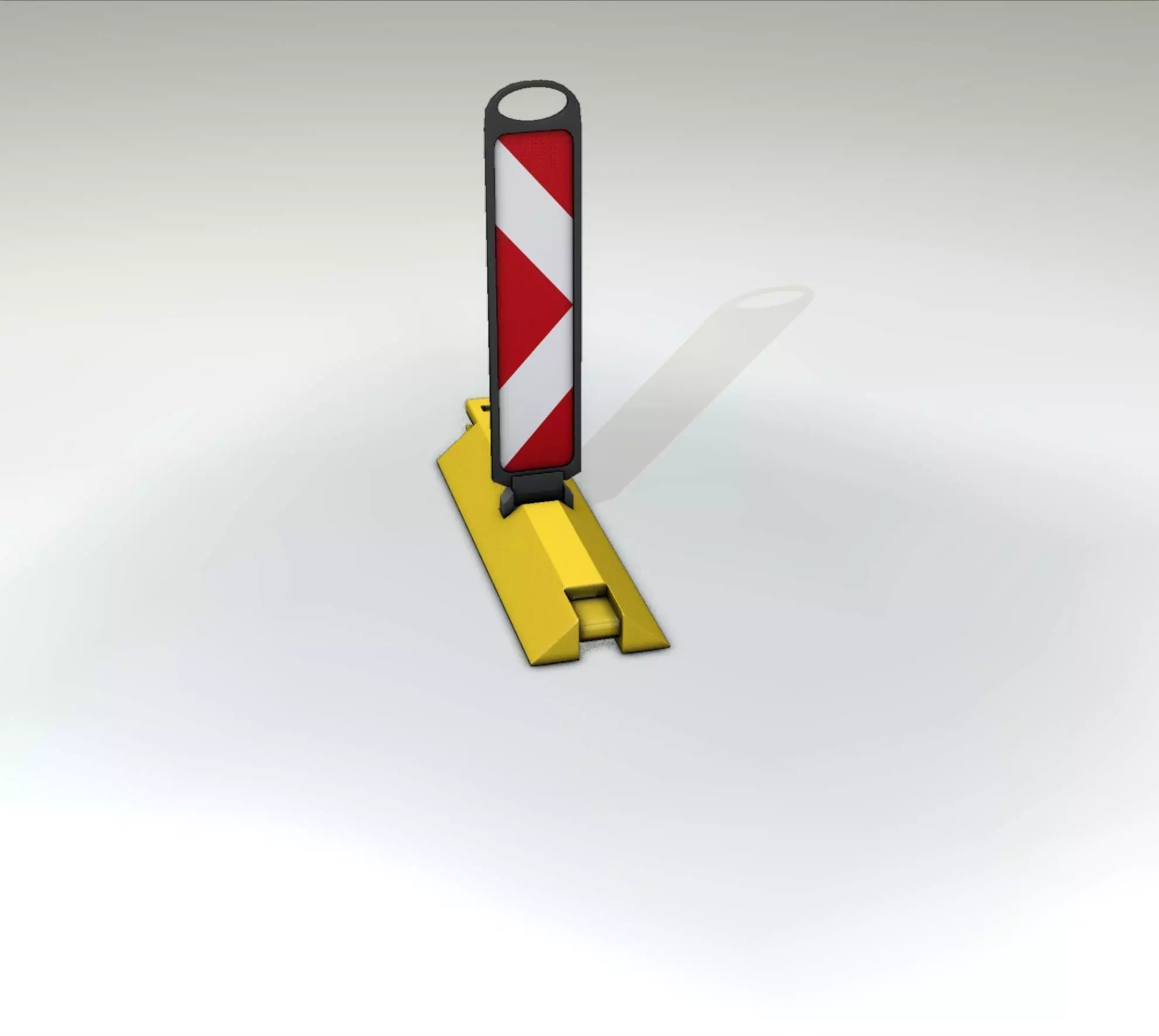 Yellow guide barrier 20 pointing right 628-21 Low-poly 3D model_0