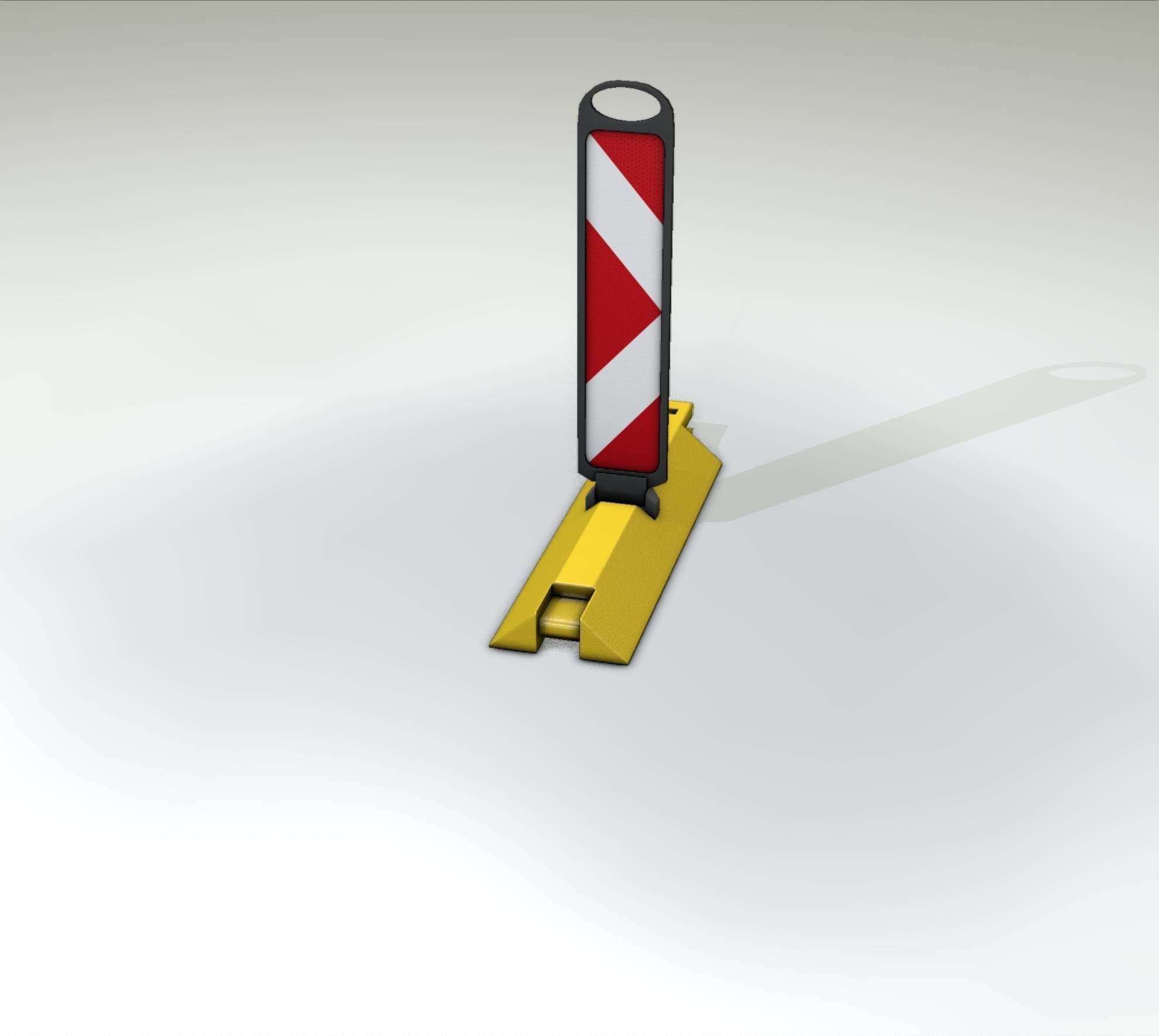 Yellow guide barrier 20 pointing right 628-21 Low-poly 3D model_3