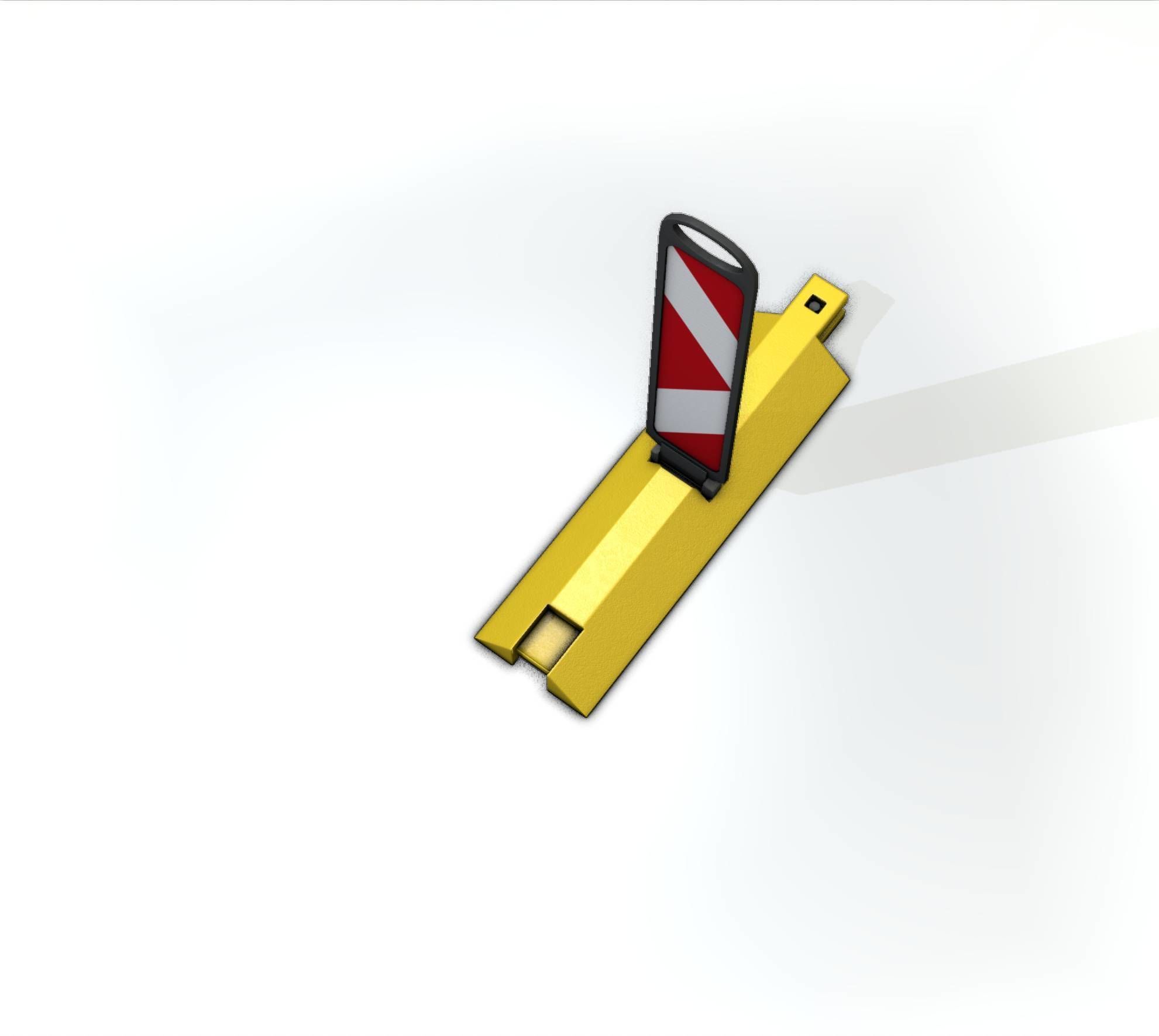 Yellow guide barrier 20 pointing right 628-21 Low-poly 3D model_34