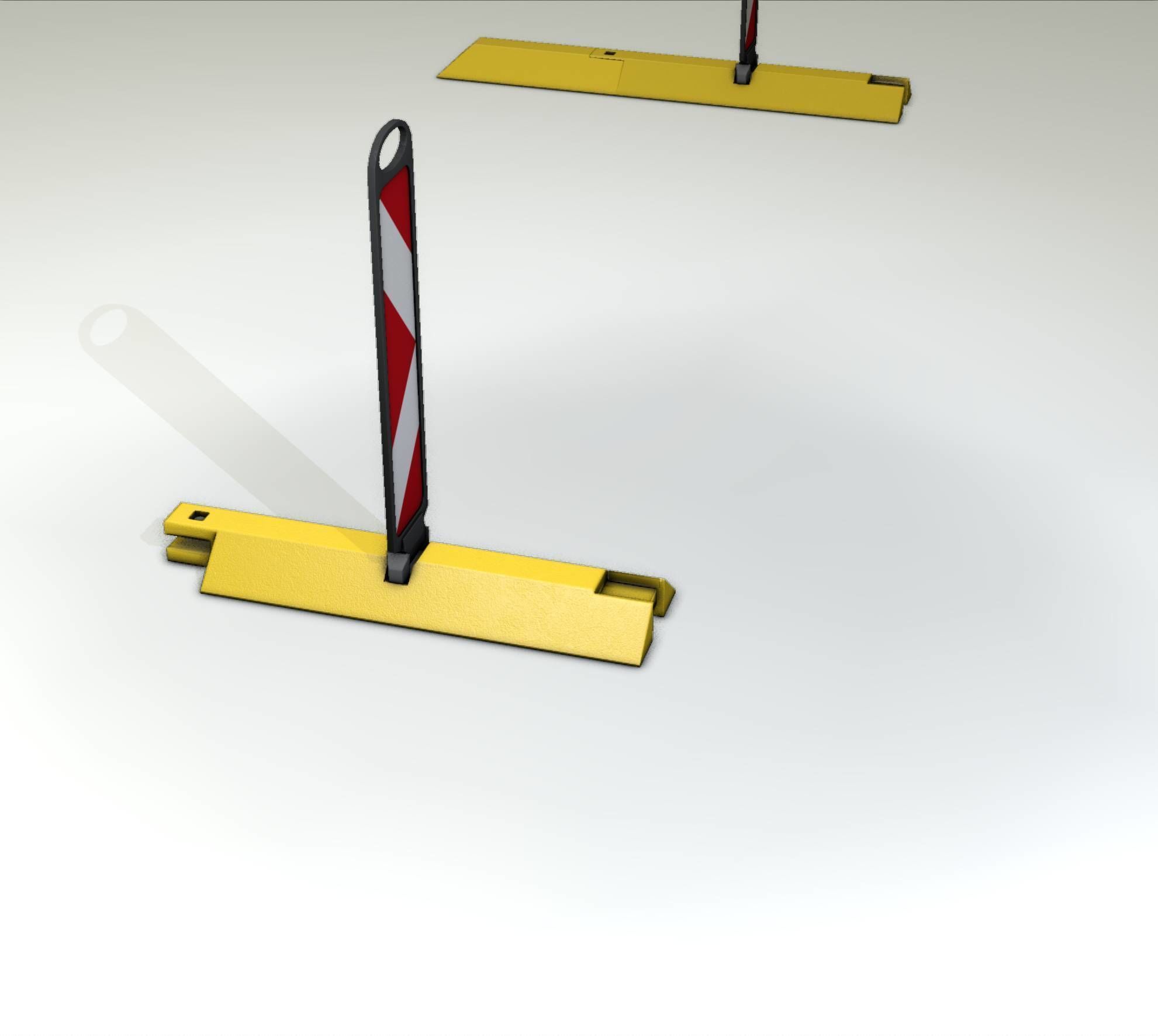 Yellow guide barrier 20 pointing right 628-21 Low-poly 3D model_51