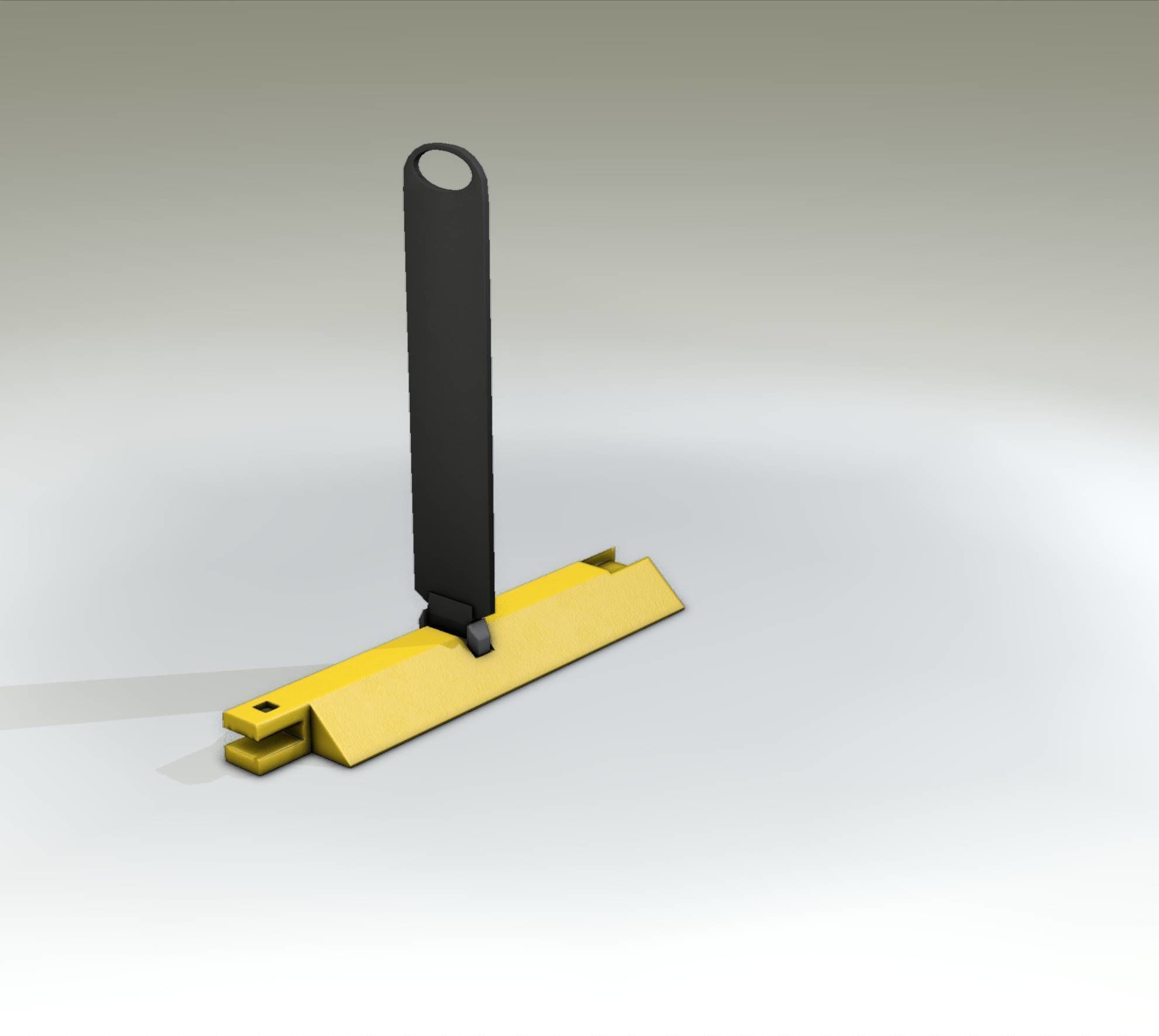 Yellow guide barrier 20 pointing right 628-21 Low-poly 3D model_17