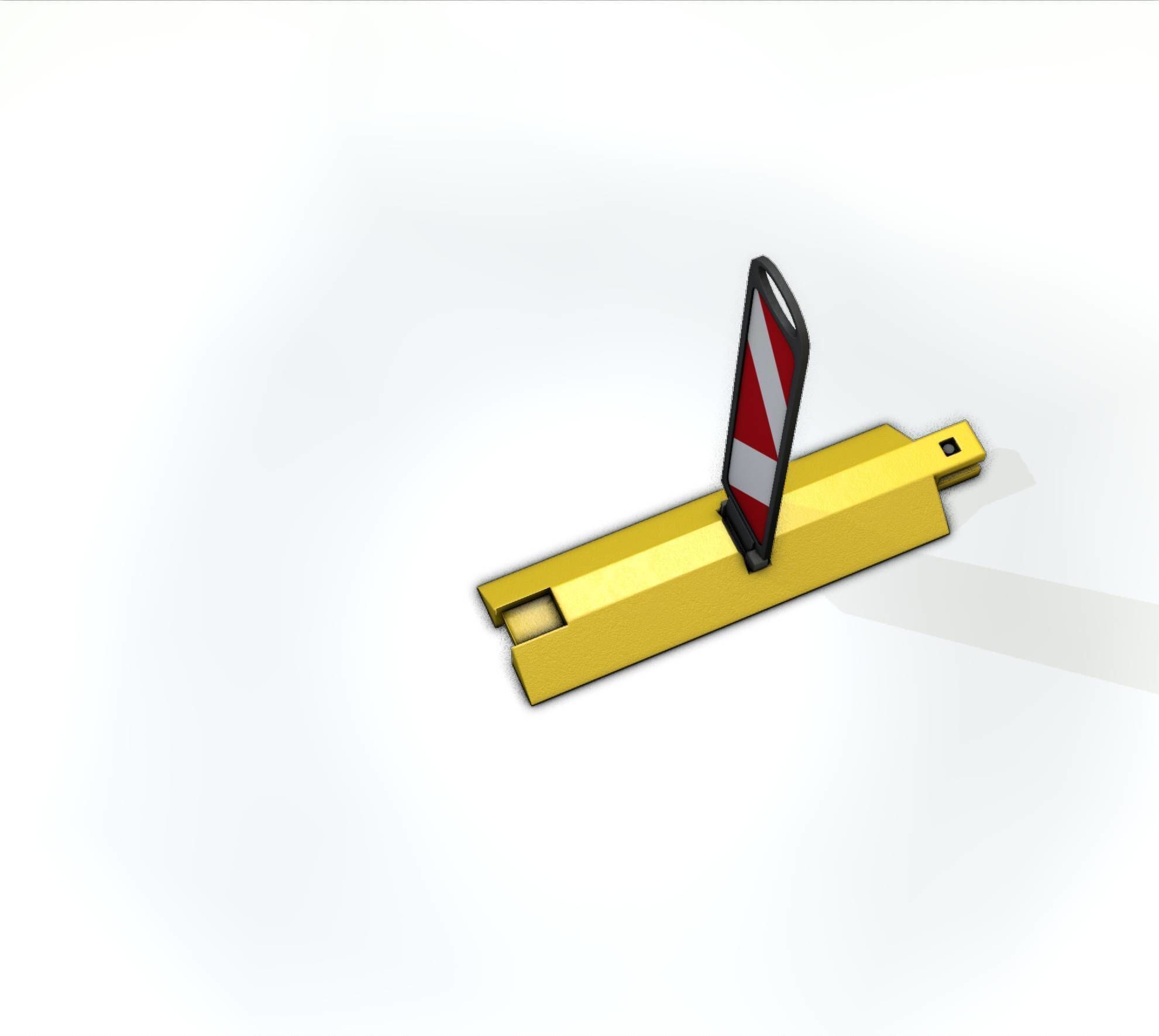 Yellow guide barrier 20 pointing right 628-21 Low-poly 3D model_36