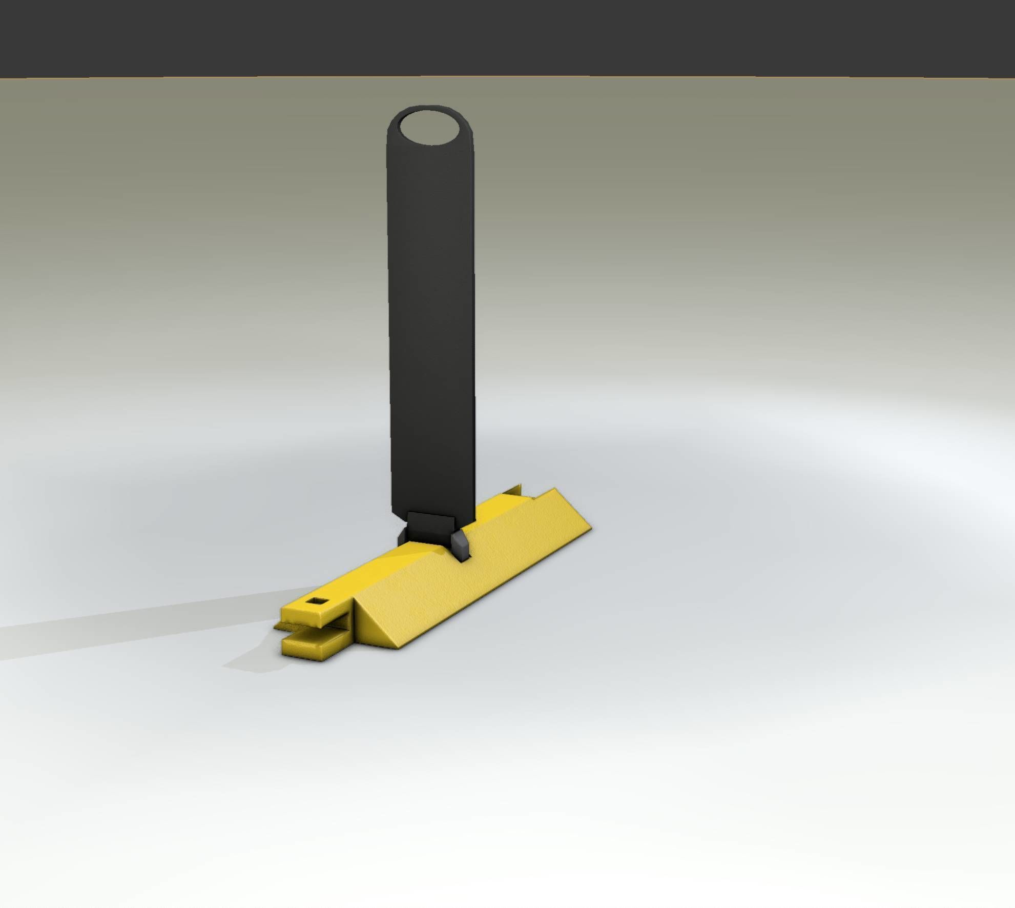 Yellow guide barrier 20 pointing right 628-21 Low-poly 3D model_16