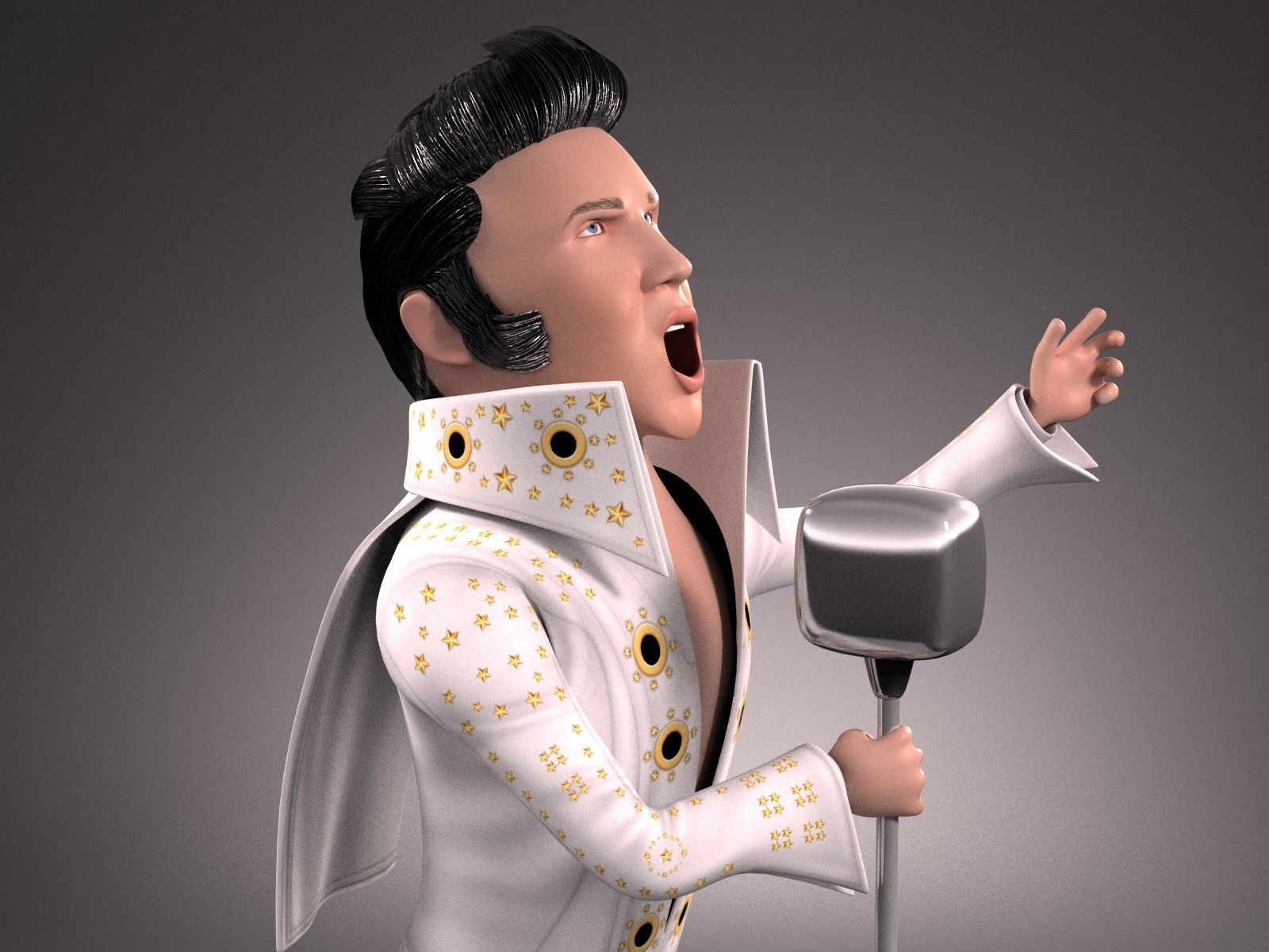 Elvis Presley The King Cartoon 3D model_9