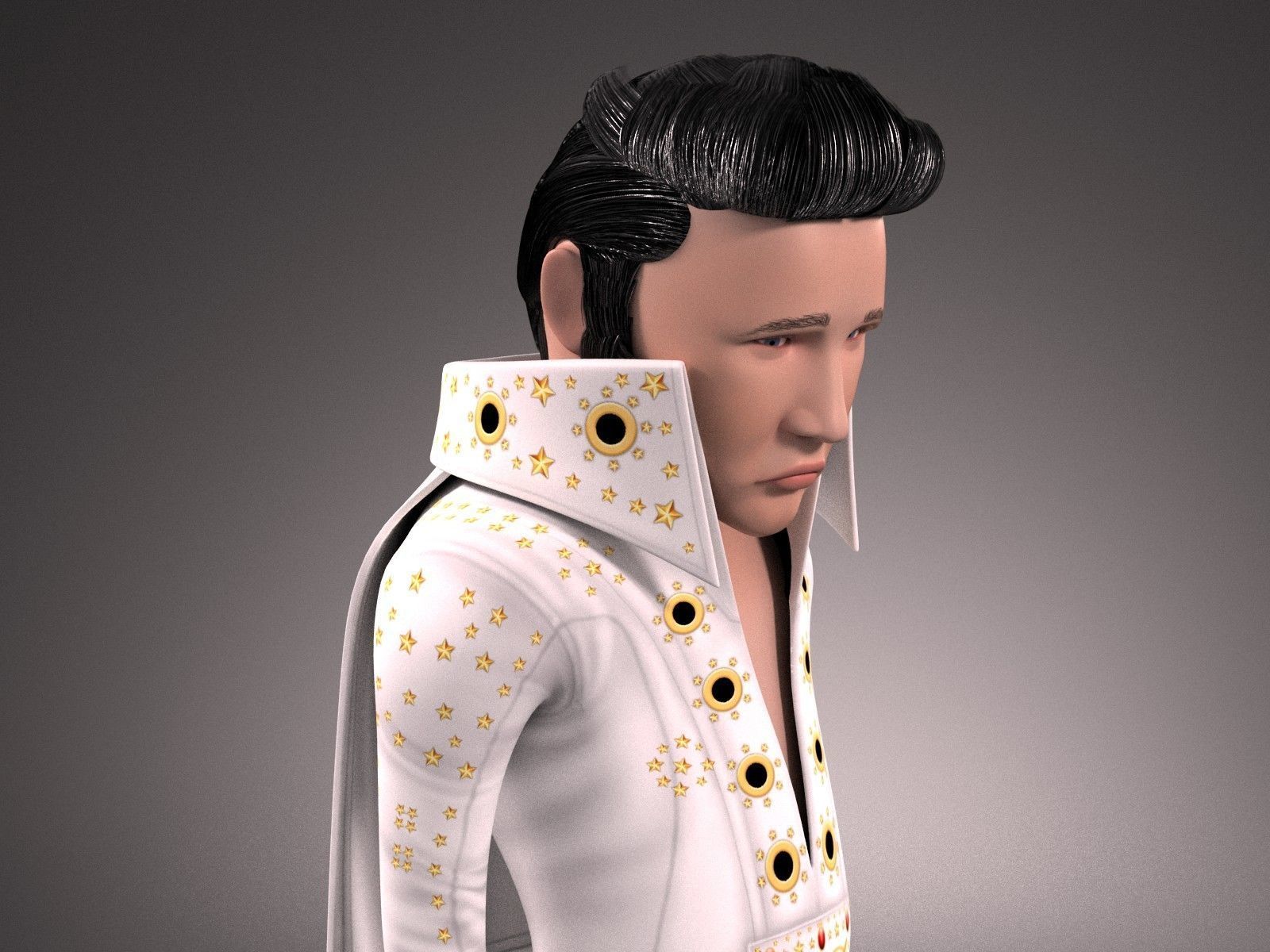 Elvis Presley The King Cartoon 3D model_5