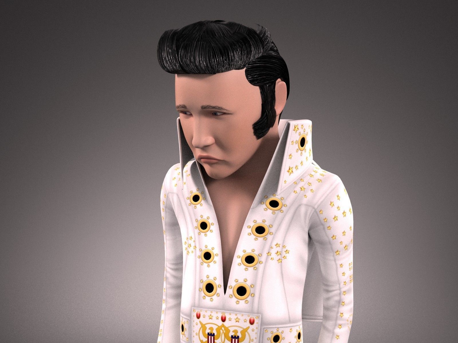 Elvis Presley The King Cartoon 3D model_6