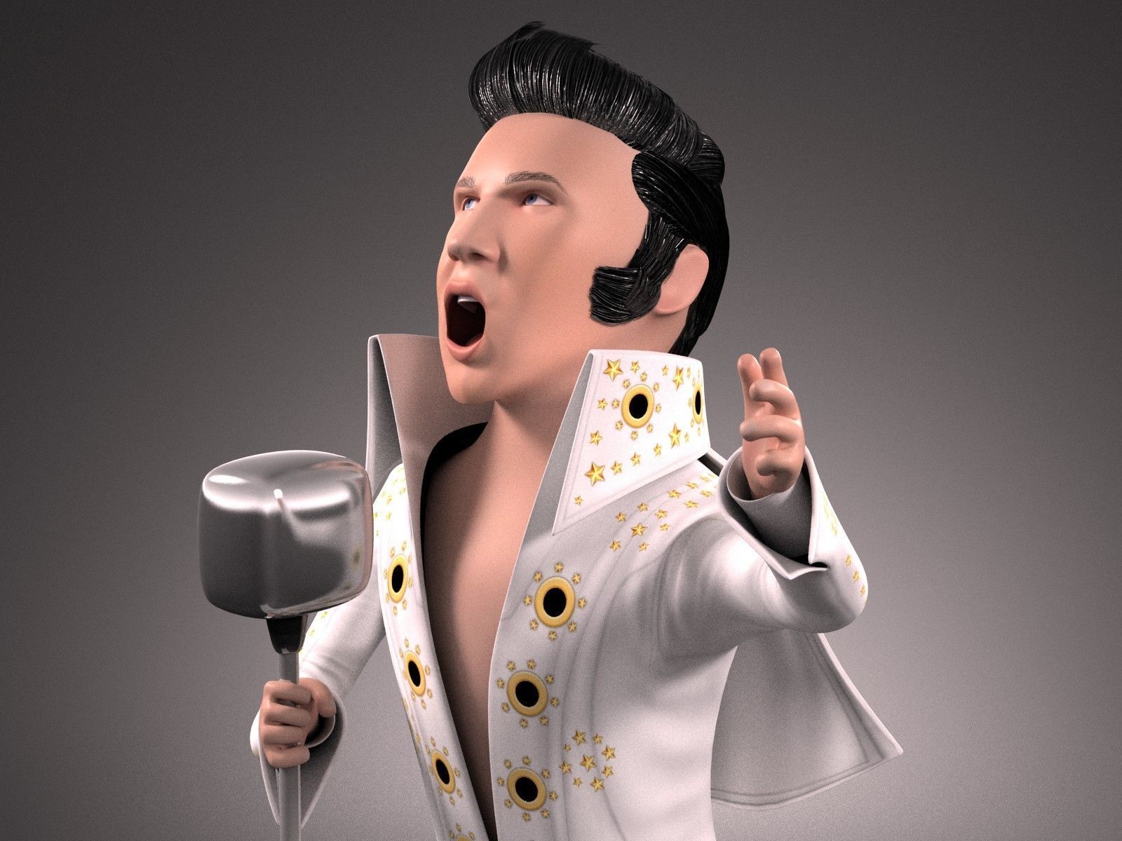 Elvis Presley The King Cartoon 3D model_7