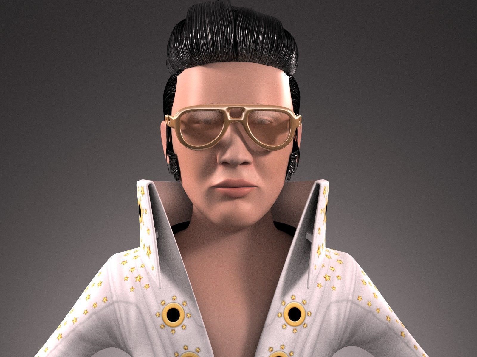 Elvis Presley The King Cartoon 3D model_10
