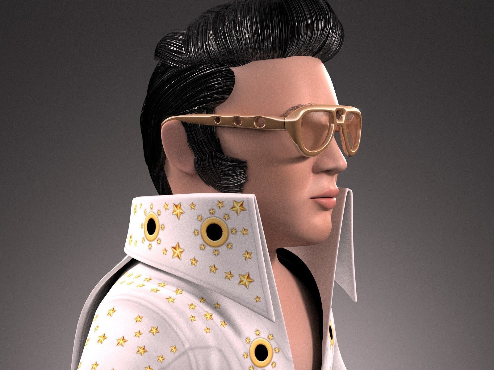 Elvis Presley The King Cartoon 3D model_11