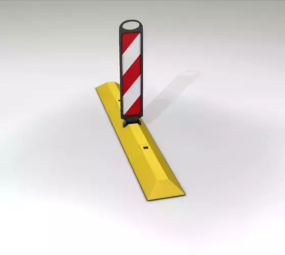 Yellow guide barrier 25 pointing right 628-10