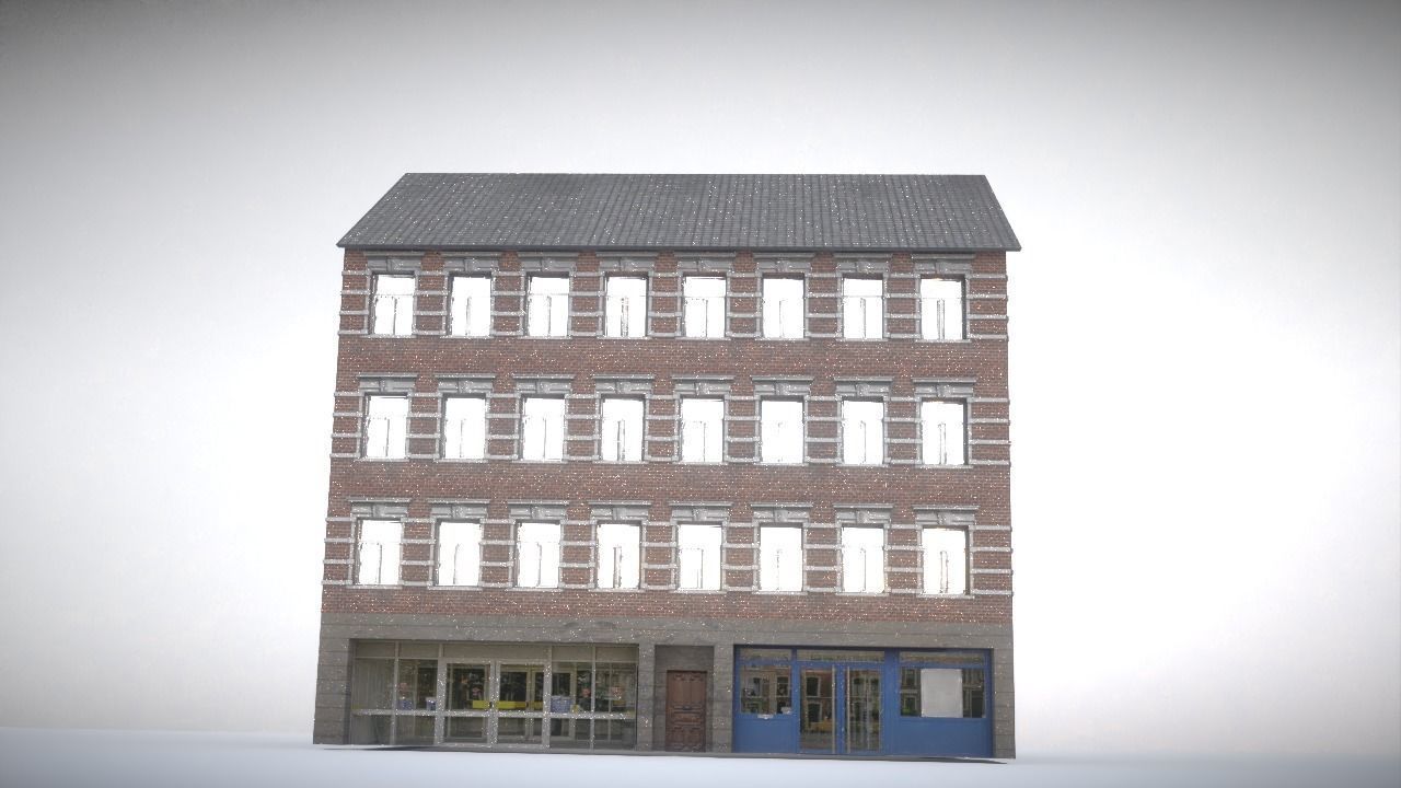 City house Low-poly 3D model_16