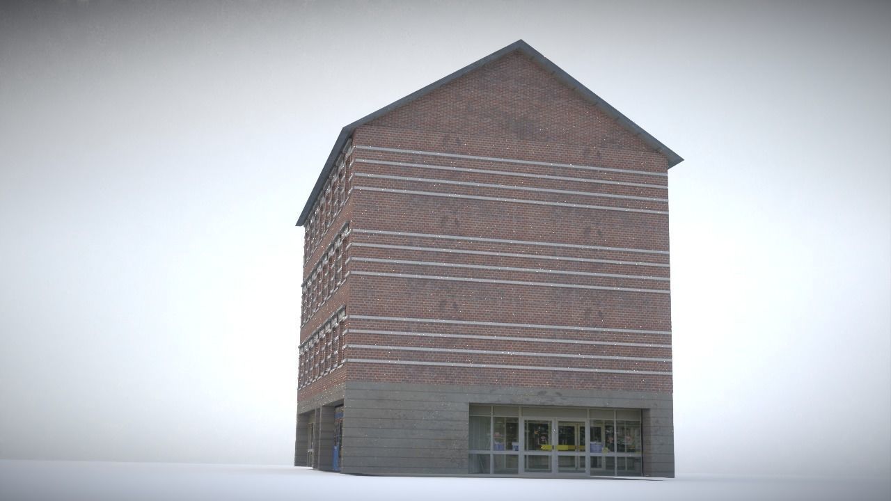 City house Low-poly 3D model_10