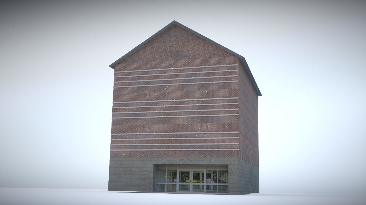 City house Low-poly 3D model_11