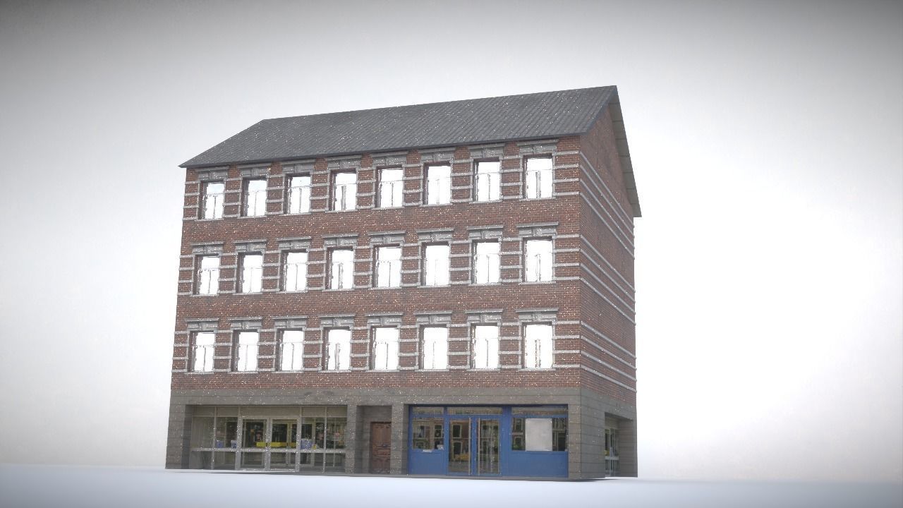 City house Low-poly 3D model_5