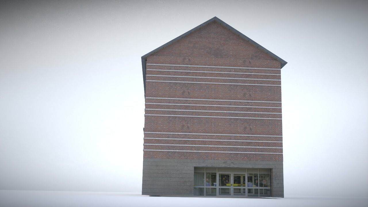 City house Low-poly 3D model_9