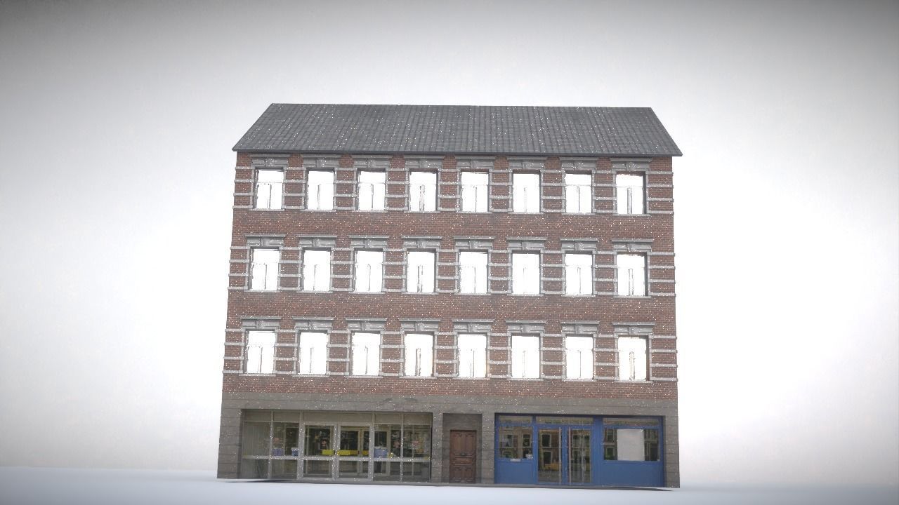 City house Low-poly 3D model_18