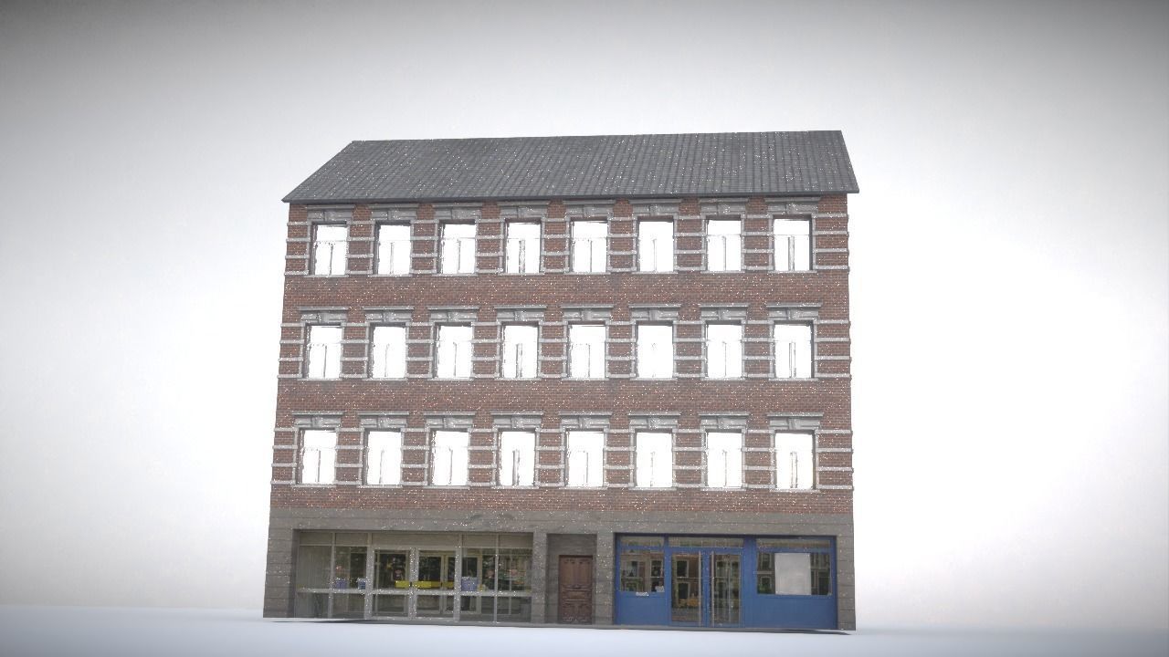 City house Low-poly 3D model_3