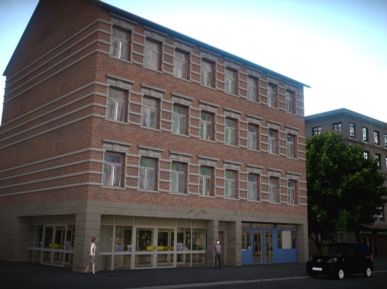 City house Low-poly 3D model_1