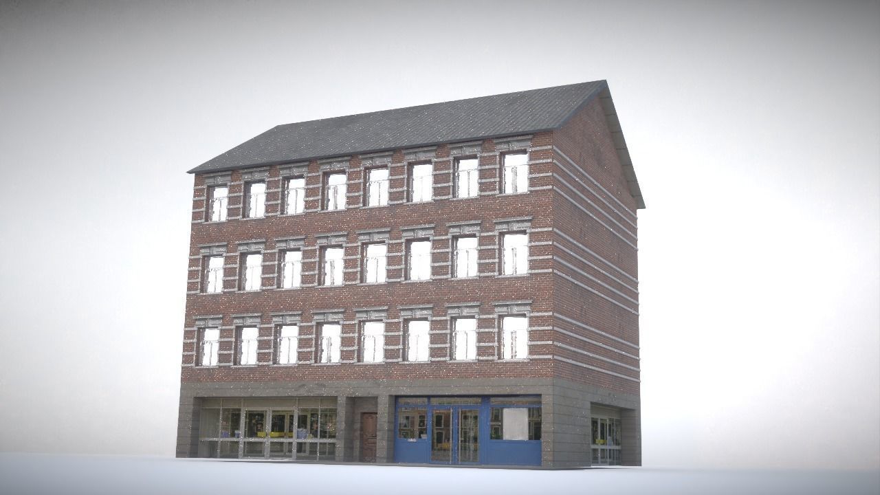 City house Low-poly 3D model_6