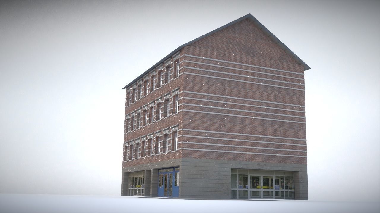 City house Low-poly 3D model_8