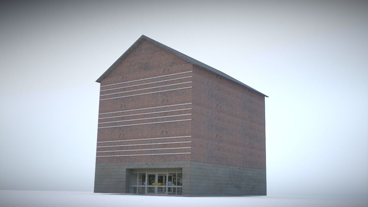 City house Low-poly 3D model_13