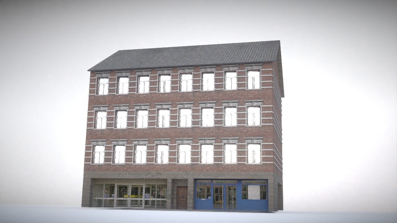 City house Low-poly 3D model_4