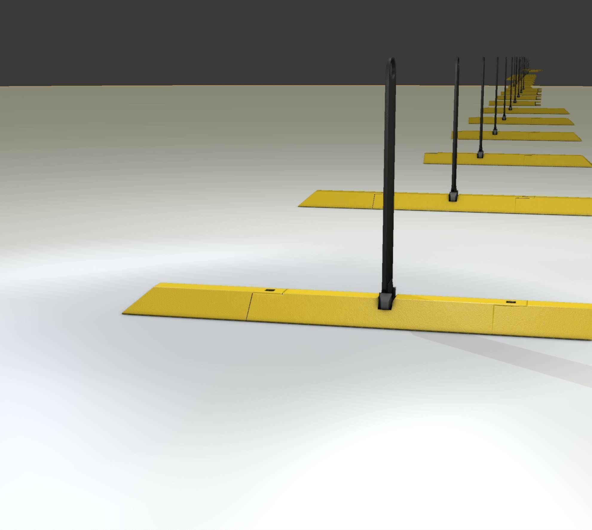 Yellow guide barrier 26 pointing left 628-20 Low-poly 3D model_32