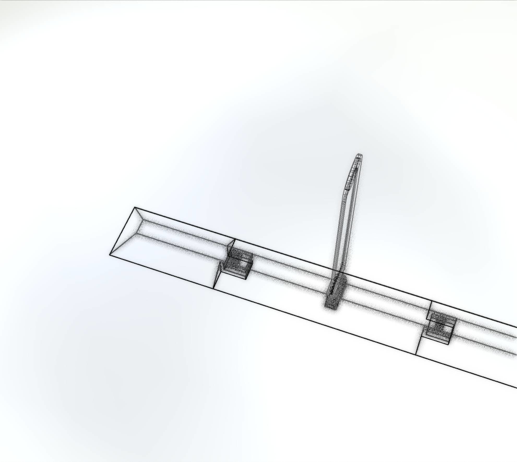 Yellow guide barrier 26 pointing left 628-20 Low-poly 3D model_9