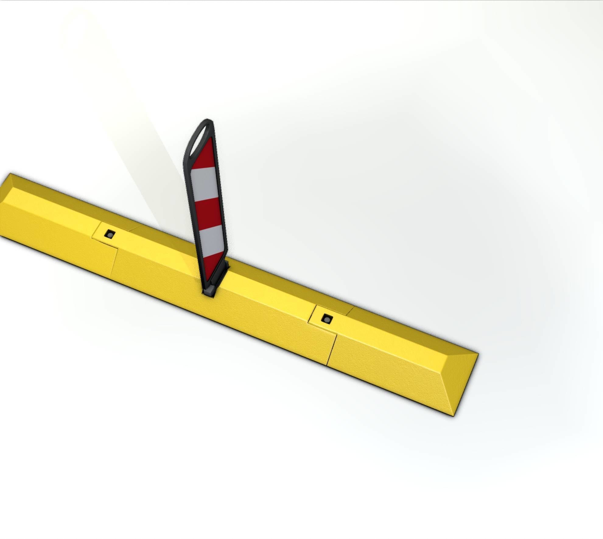 Yellow guide barrier 26 pointing left 628-20 Low-poly 3D model_45