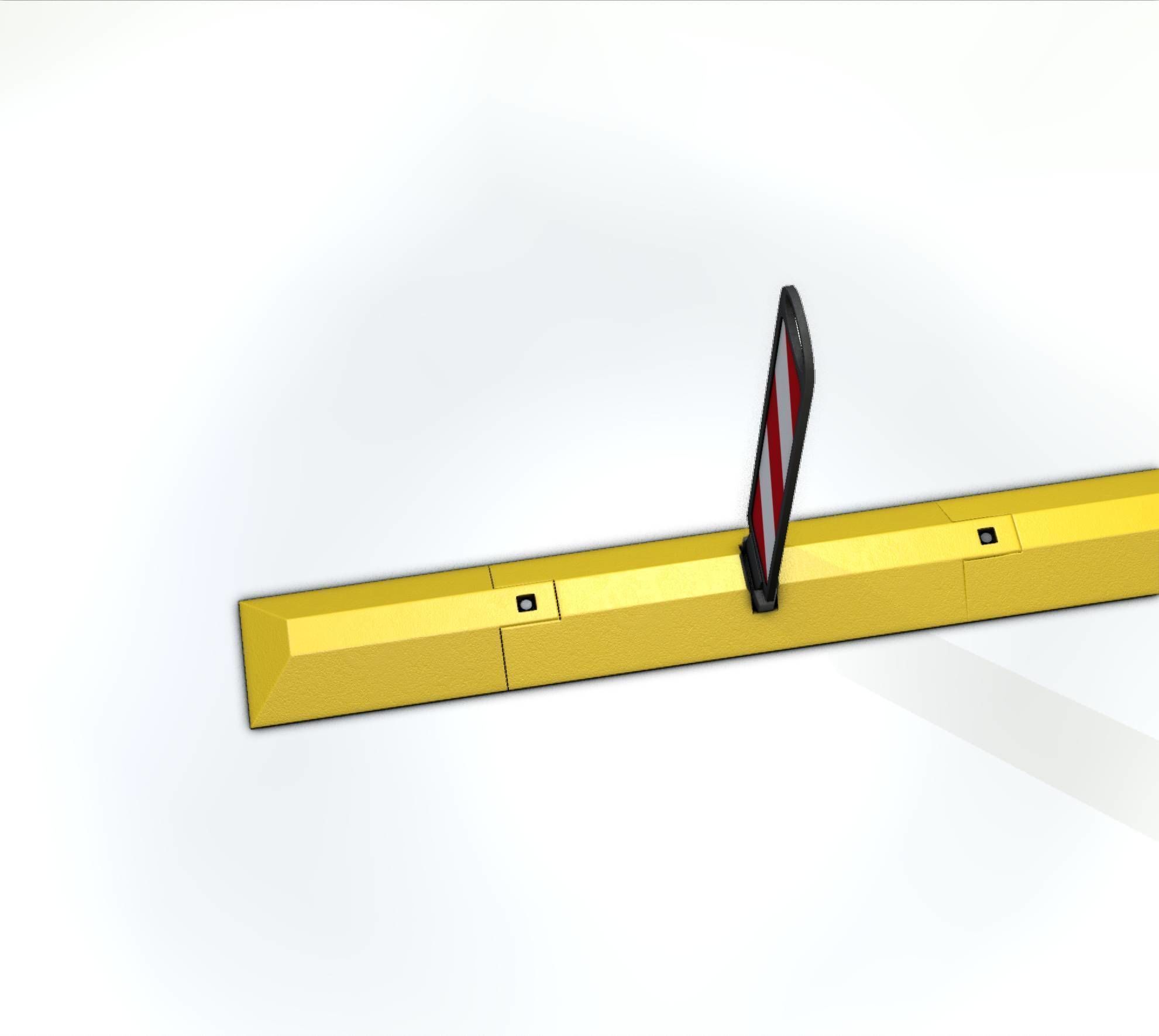 Yellow guide barrier 26 pointing left 628-20 Low-poly 3D model_7