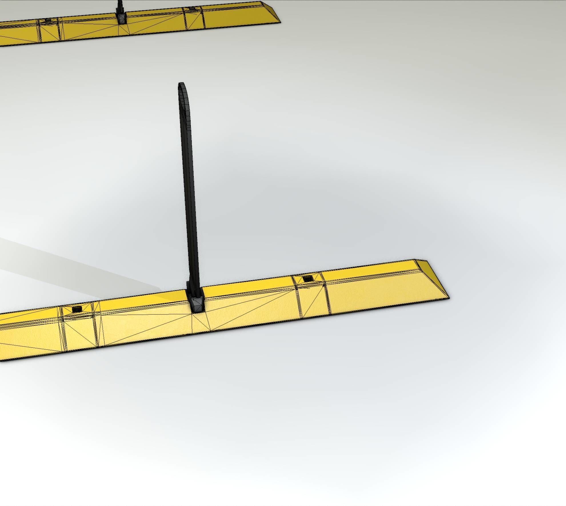 Yellow guide barrier 26 pointing left 628-20 Low-poly 3D model_19