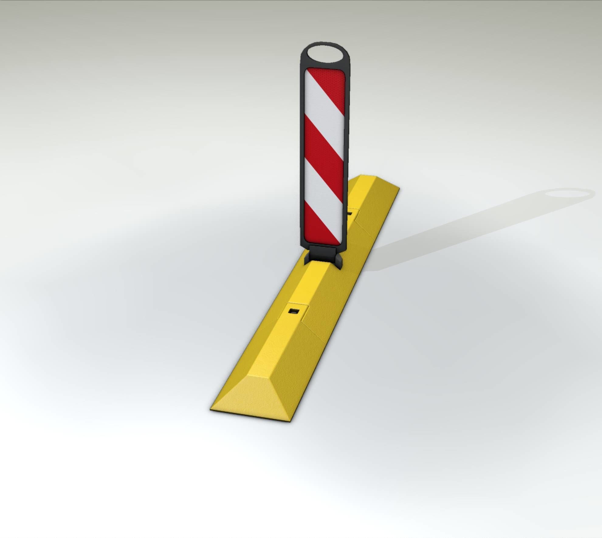 Yellow guide barrier 26 pointing left 628-20 Low-poly 3D model_26