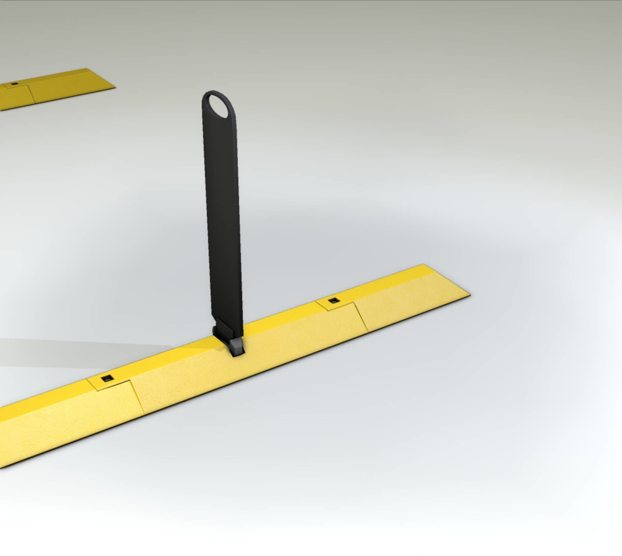 Yellow guide barrier 26 pointing left 628-20 Low-poly 3D model_41