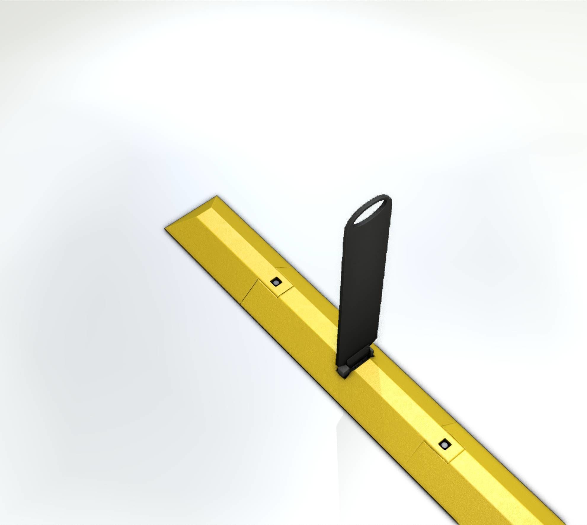 Yellow guide barrier 26 pointing left 628-20 Low-poly 3D model_11