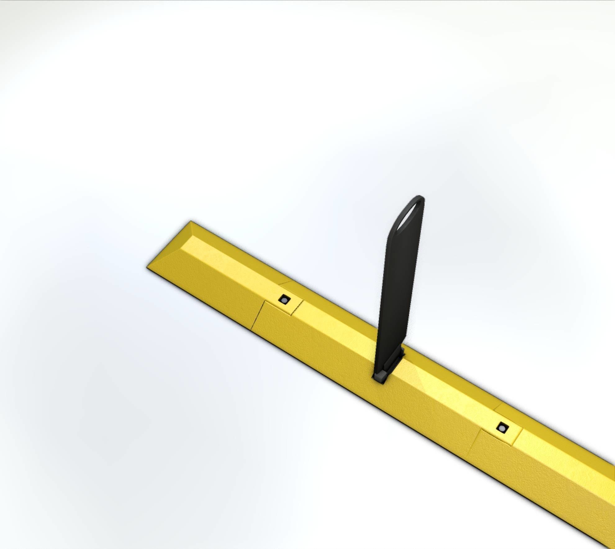 Yellow guide barrier 26 pointing left 628-20 Low-poly 3D model_10