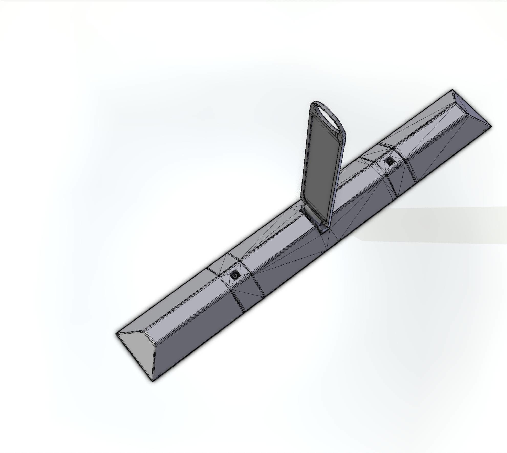 Yellow guide barrier 26 pointing left 628-20 Low-poly 3D model_5