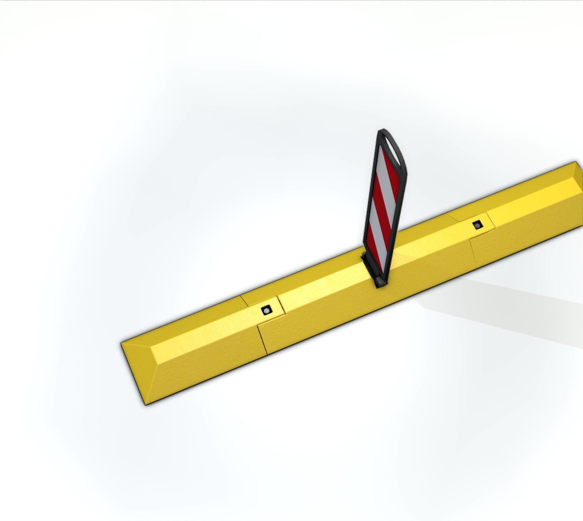 Yellow guide barrier 26 pointing left 628-20 Low-poly 3D model_6