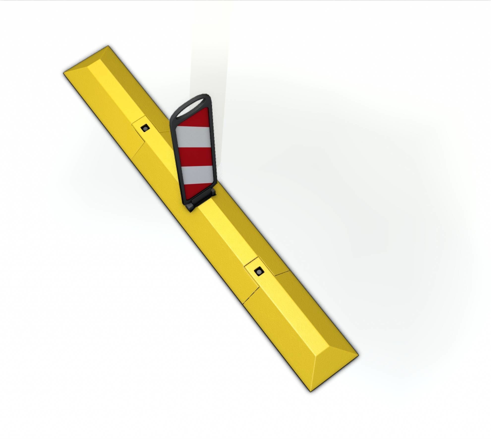 Yellow guide barrier 26 pointing left 628-20 Low-poly 3D model_47