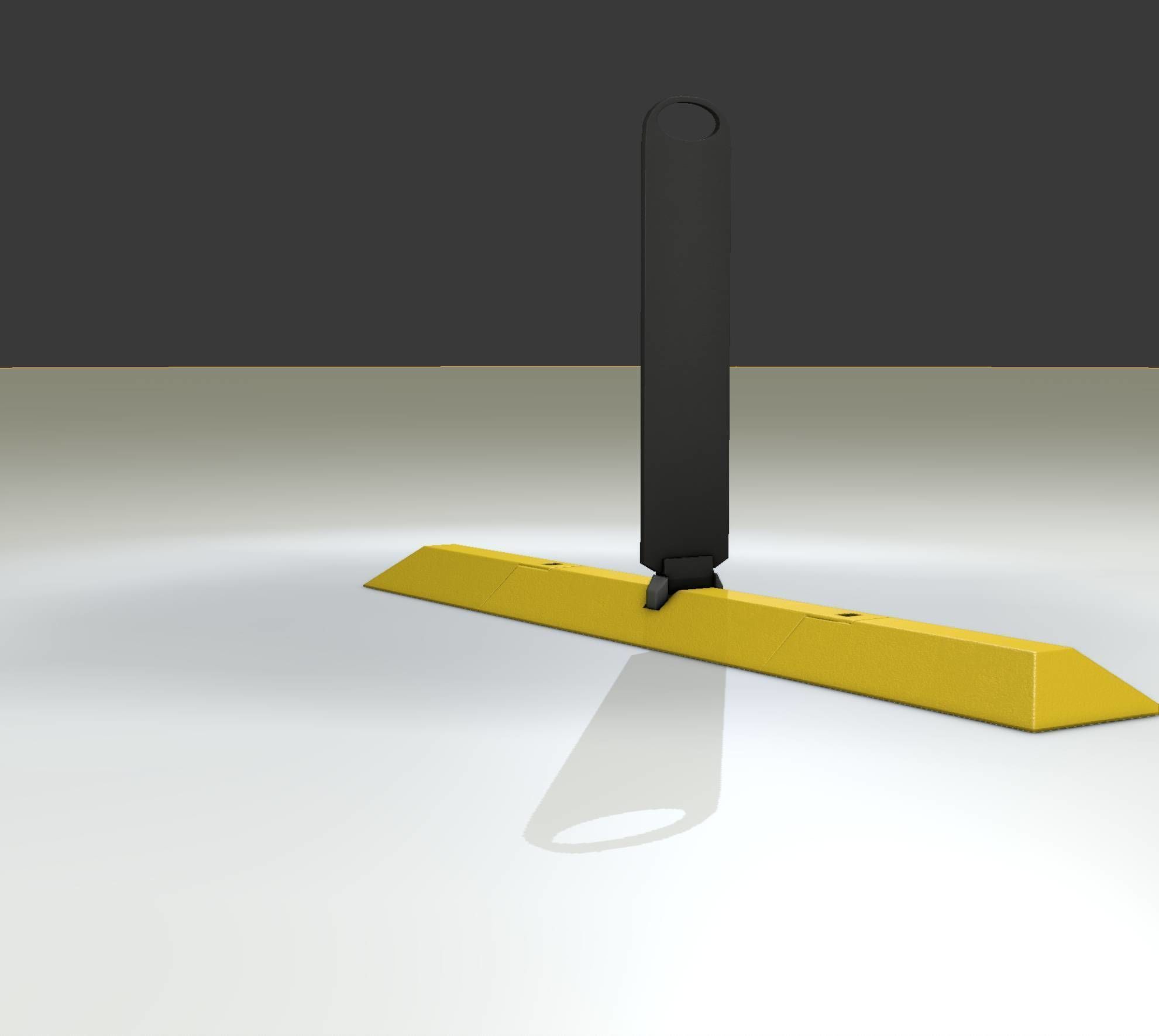 Yellow guide barrier 26 pointing left 628-20 Low-poly 3D model_35