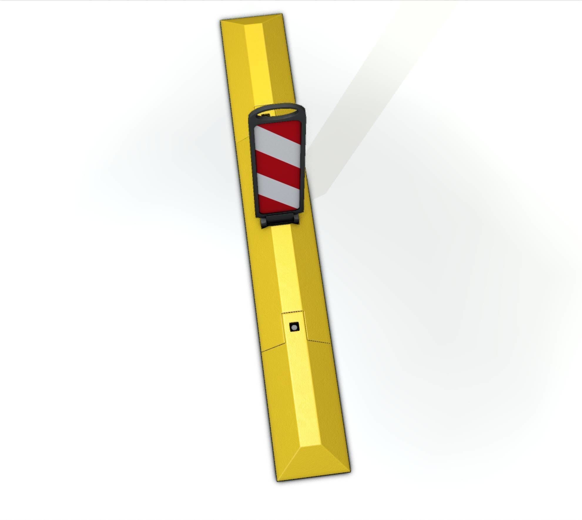 Yellow guide barrier 26 pointing left 628-20 Low-poly 3D model_49