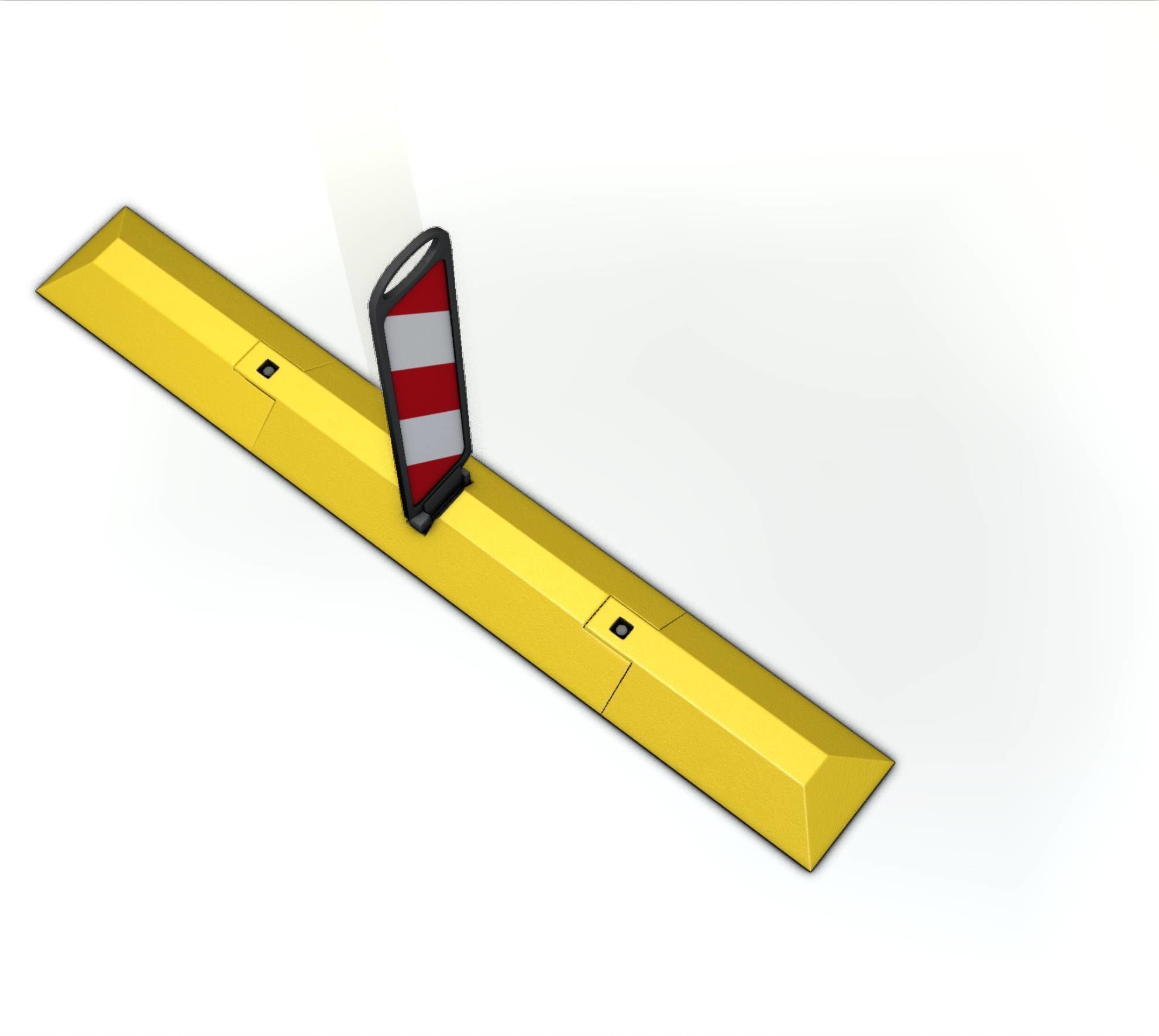 Yellow guide barrier 26 pointing left 628-20 Low-poly 3D model_46