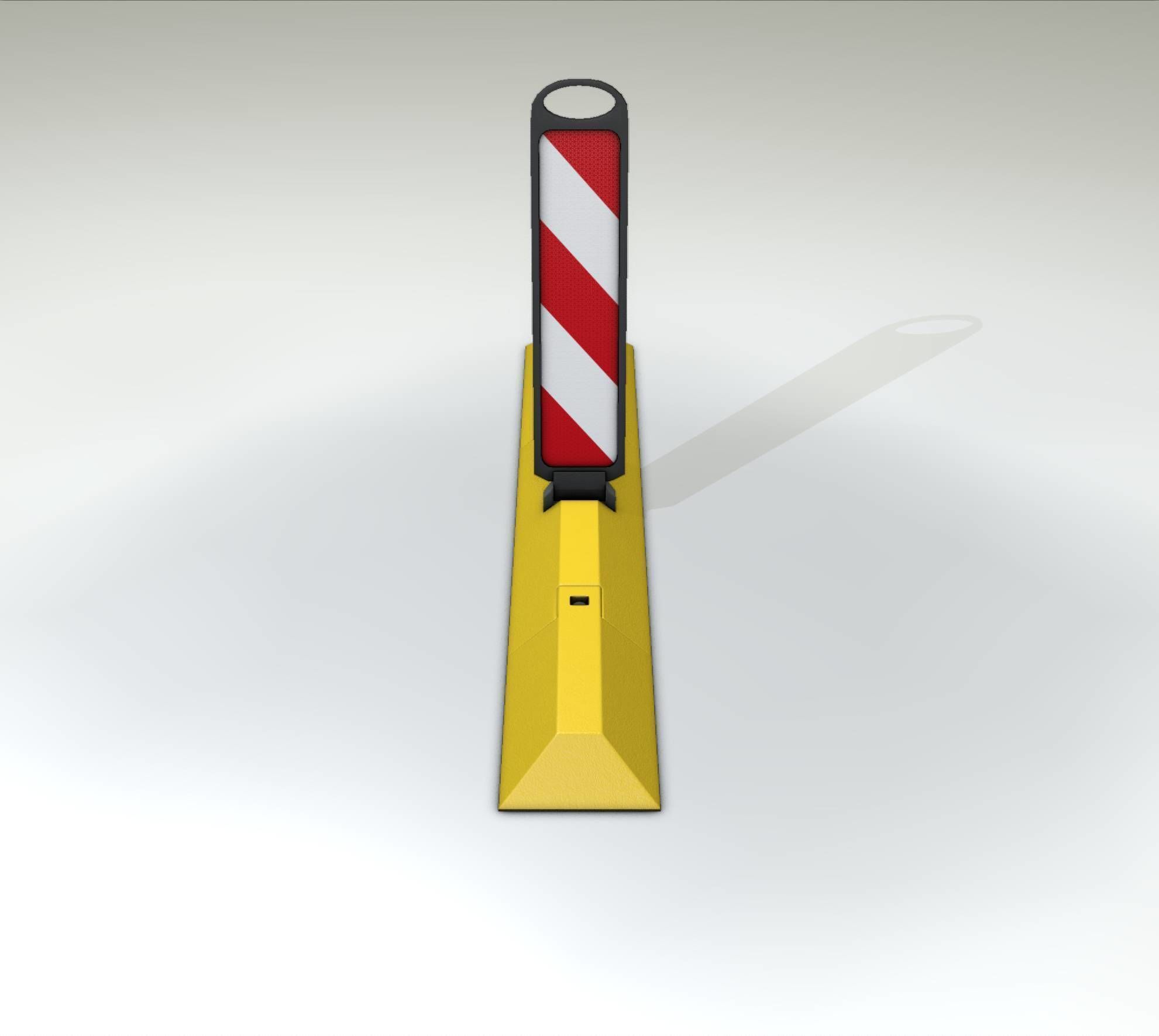 Yellow guide barrier 26 pointing left 628-20 Low-poly 3D model_25