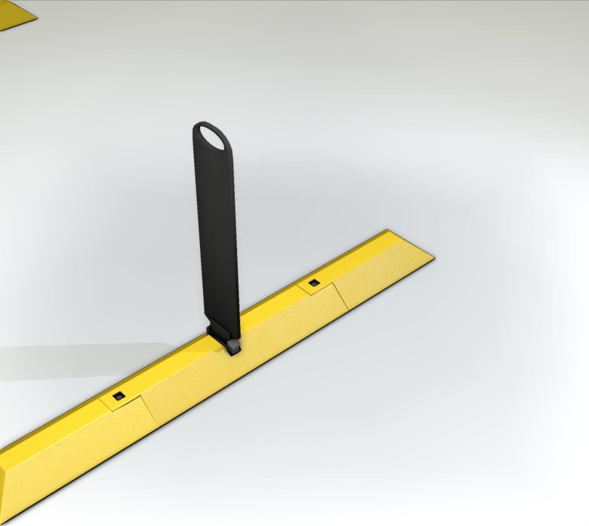 Yellow guide barrier 26 pointing left 628-20 Low-poly 3D model_17