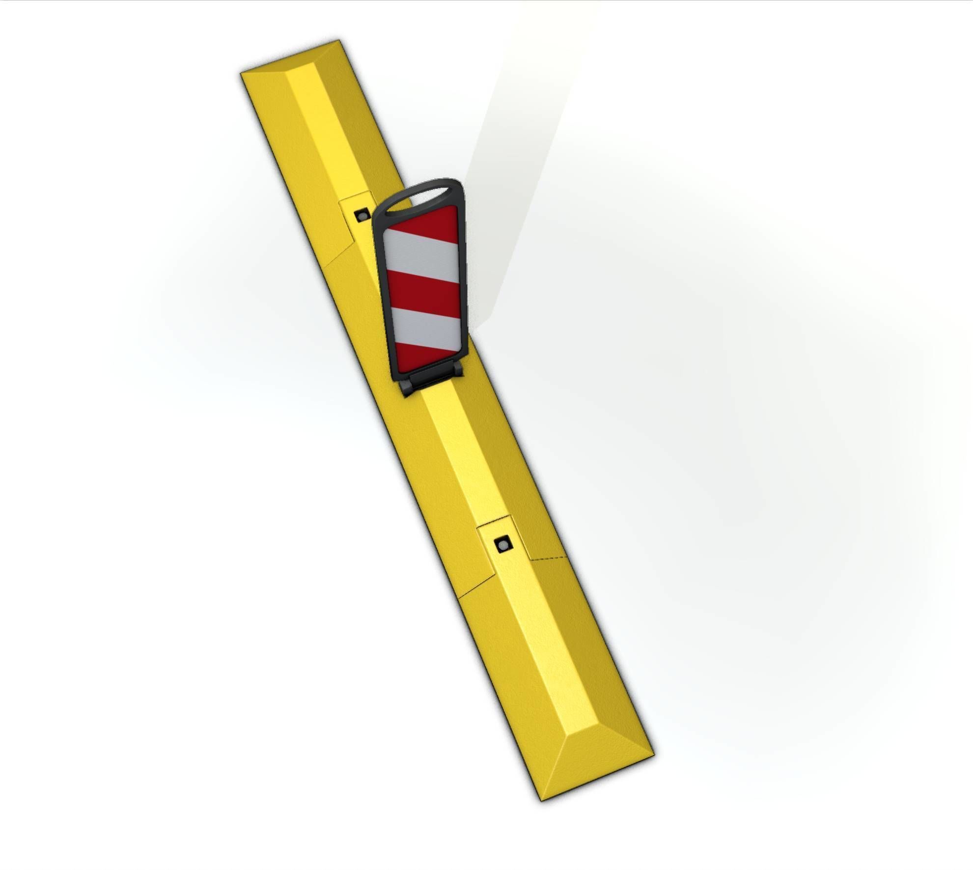 Yellow guide barrier 26 pointing left 628-20 Low-poly 3D model_48