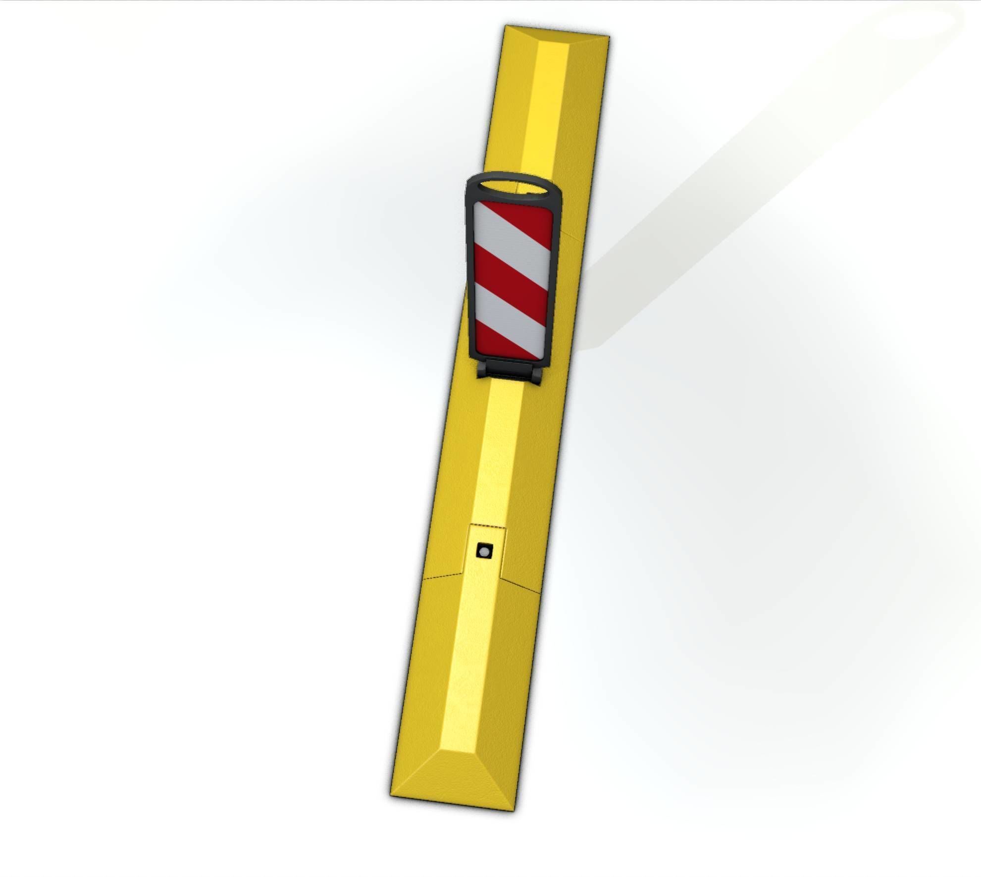 Yellow guide barrier 26 pointing left 628-20 Low-poly 3D model_50