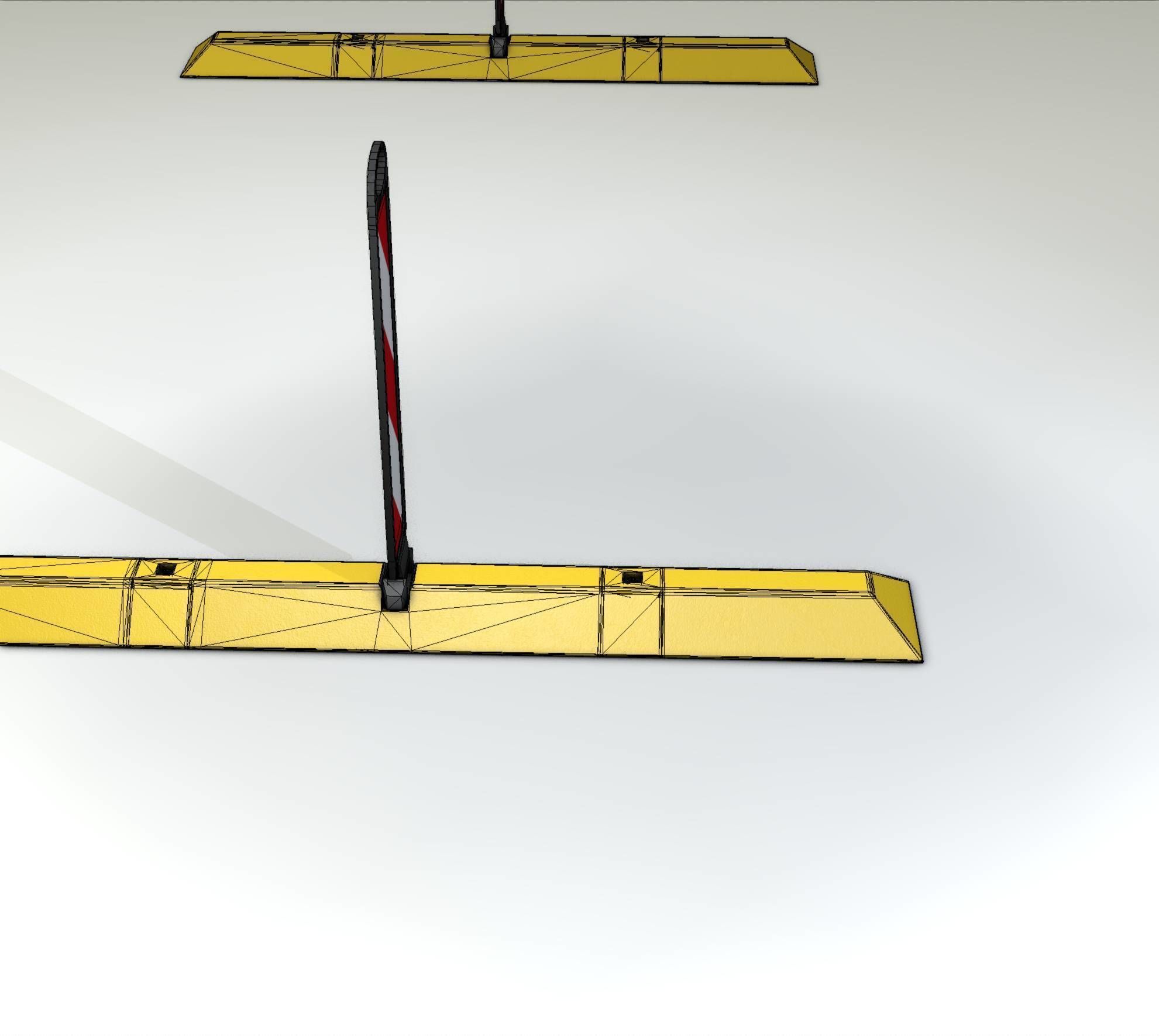 Yellow guide barrier 26 pointing left 628-20 Low-poly 3D model_20