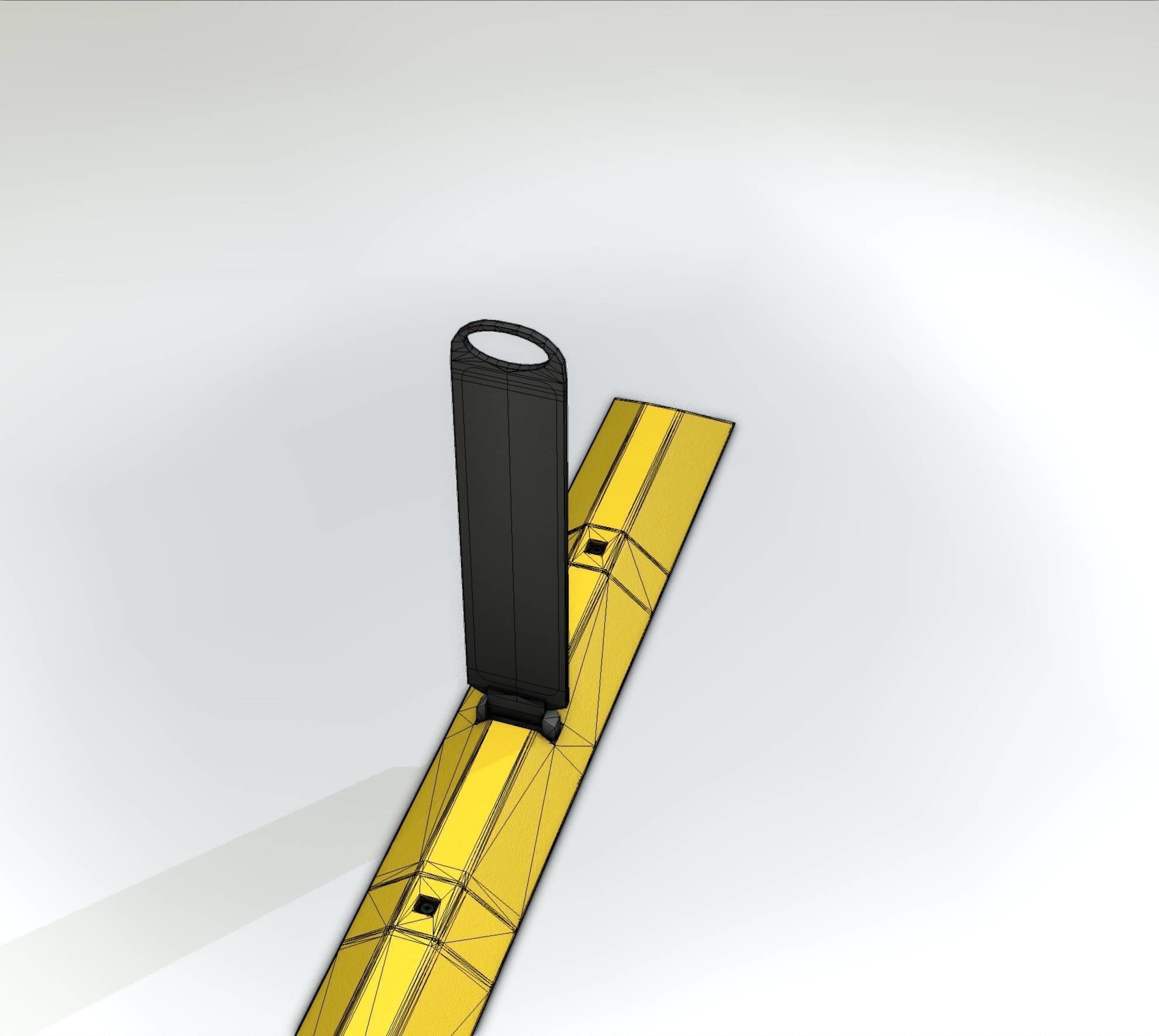 Yellow guide barrier 26 pointing left 628-20 Low-poly 3D model_15
