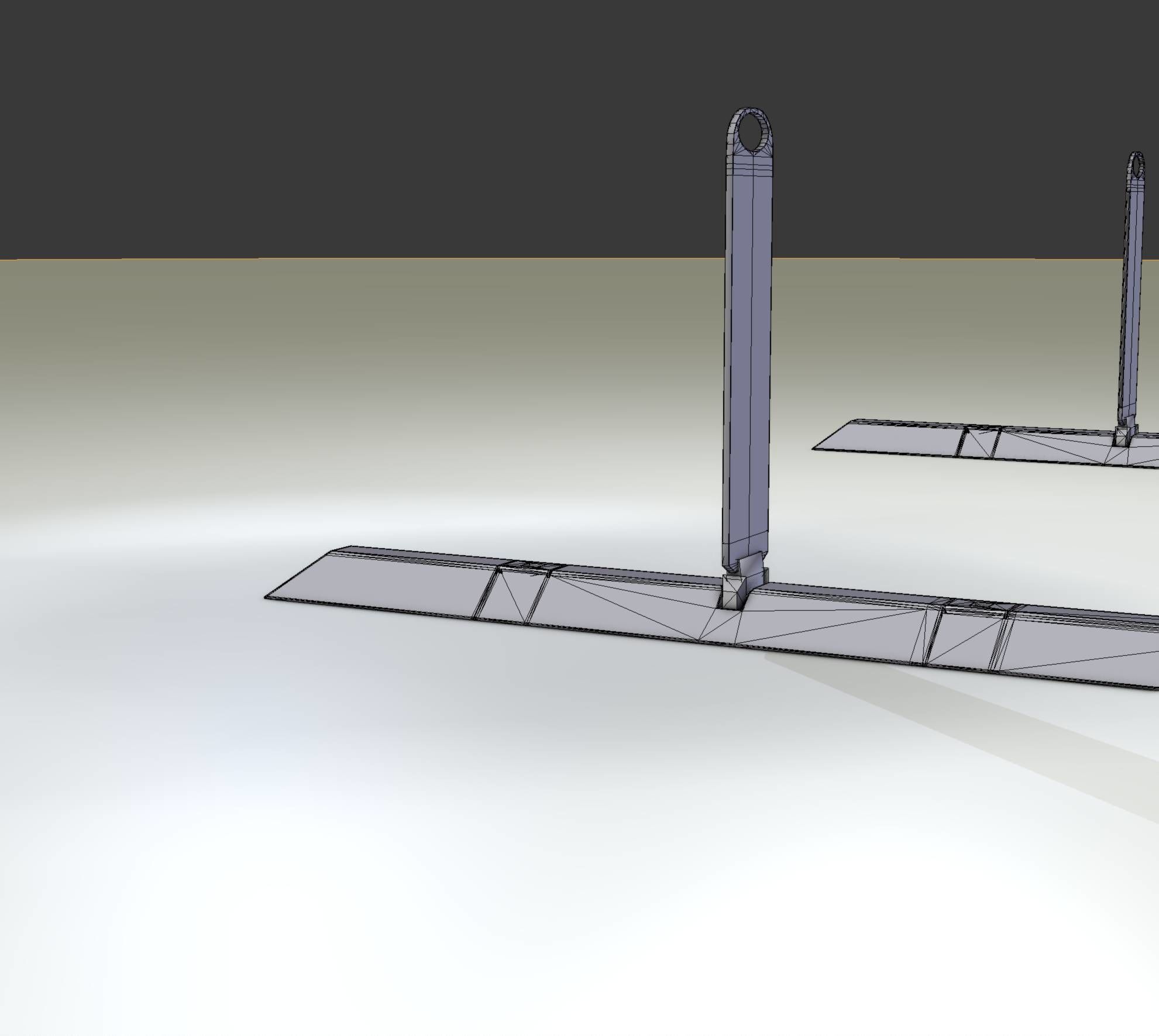 Yellow guide barrier 26 pointing left 628-20 Low-poly 3D model_33