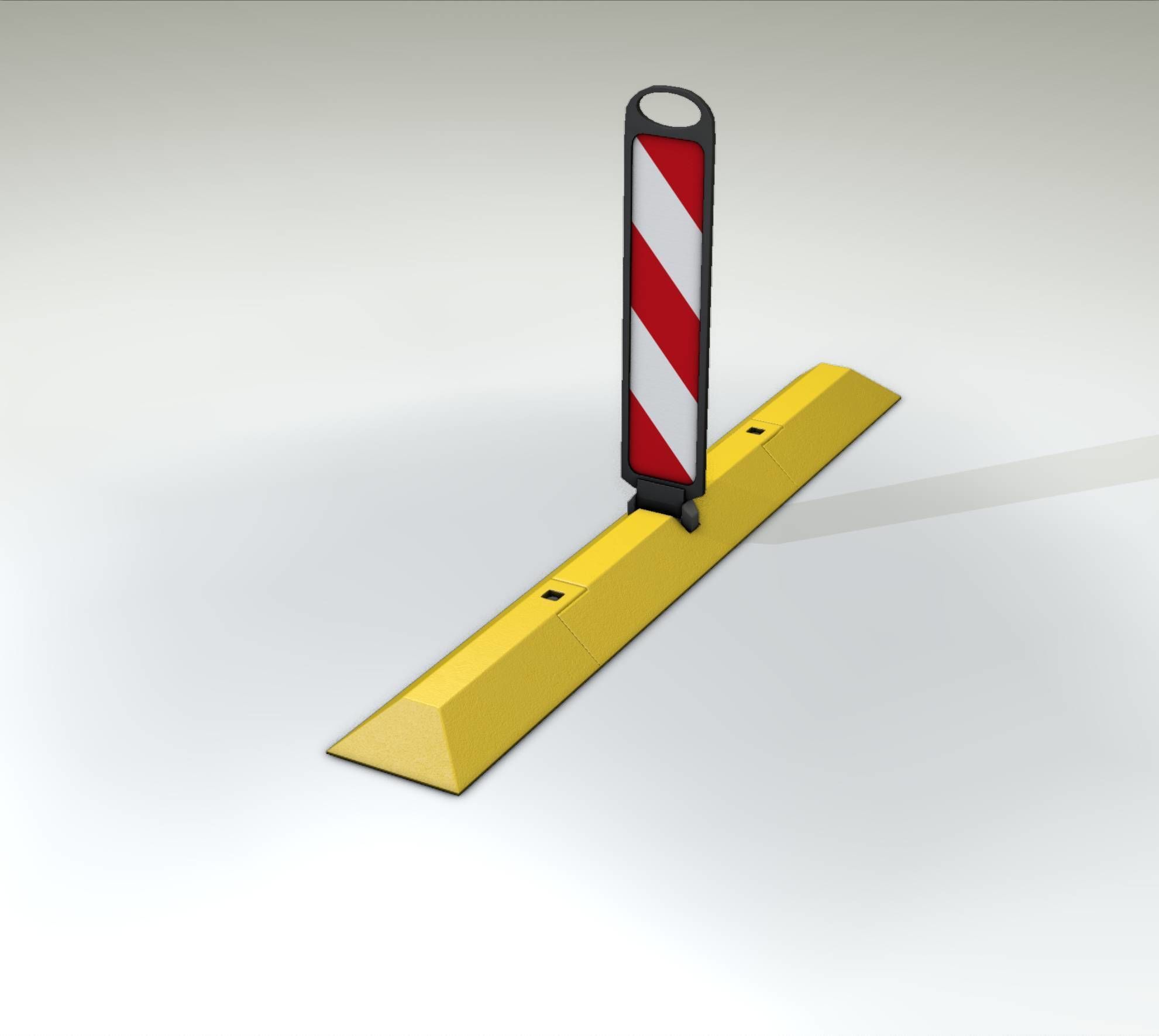 Yellow guide barrier 26 pointing left 628-20 Low-poly 3D model_27